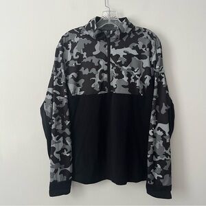 Greyson Comanche 1/4 Zip Pullover Sweatshirt Black Camo Medium